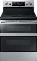 Samsung - 5.9 cu. ft. Flex Duo™ Freestanding Electric Range - Stainless steel - Front_Standard