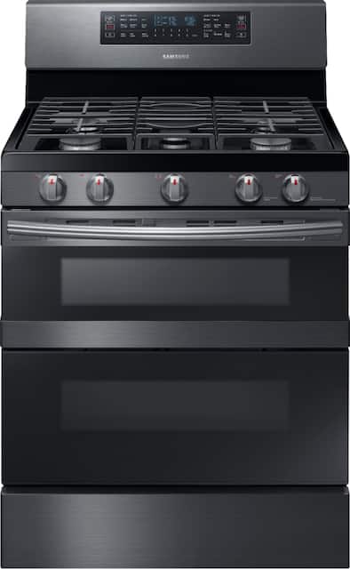 Samsung Flex Duo 5 8 Cu Ft Self Cleaning Freestanding Fingerprint Resistant Gas Convection Range Black Stainless Steel Nx58m6850sg Best Buy