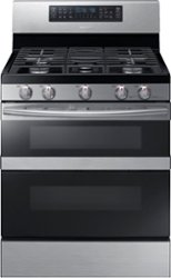 Samsung - Flex Duo™ 5.8 cu. ft. Self-Cleaning Freestanding Gas Convection Range - Stainless steel - Front_Zoom