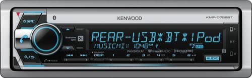 Kenwood - In-Dash CD/DM Receiver - Built-in Bluetooth - Satellite Radio-ready with Detachable Faceplate - Silver/black - Larger Front