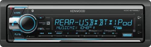 Kenwood - In-Dash CD/DM Receiver - Built-in Bluetooth - Satellite Radio-ready with Detachable Faceplate - Black - Larger Front