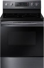 Samsung - 5.9 cu. ft. Convection Freestanding Electric Range - Fingerprint Resistant Black Stainless Steel - Front_Standard