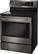 Left. LG - 6.3 Cu. Ft. Freestanding Electric Convection Range - Black Stainless Steel.