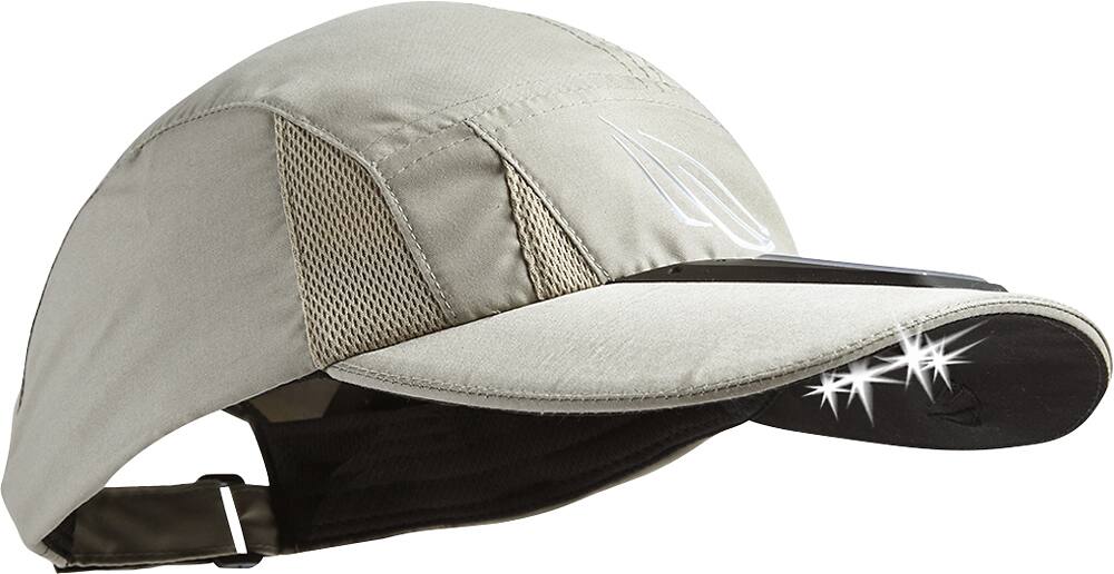 Front. Panther Vision - POWERCAP 25/75 Solar LED Lighted Hat - Tan.