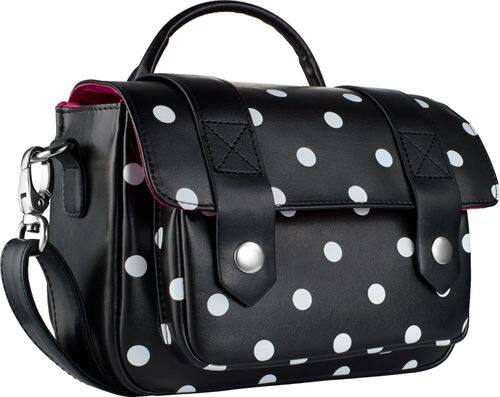 Insignia - Instant Print Camera Case - White polka dots on black - Angle