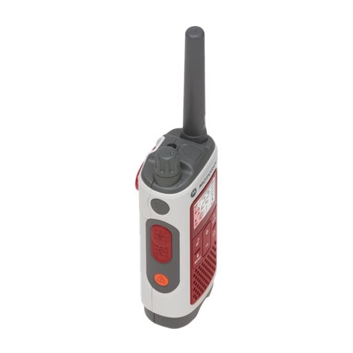 Left View: Motorola - Talkabout 35-Mile, 22-Channel FRS/GMRS 2-Way Radio - White/red