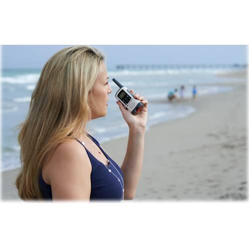 Alt View 16. Motorola - Talkabout 25-Mile, 22-Channel FRS/GMRS 2-Way Radio (Pair) - White with Red Lanyard Bar.