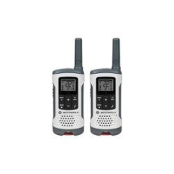 Motorola - Talkabout 25-Mile, 22-Channel FRS/GMRS 2-Way Radio (Pair) - White with Red Lanyard Bar - Left_Standard
