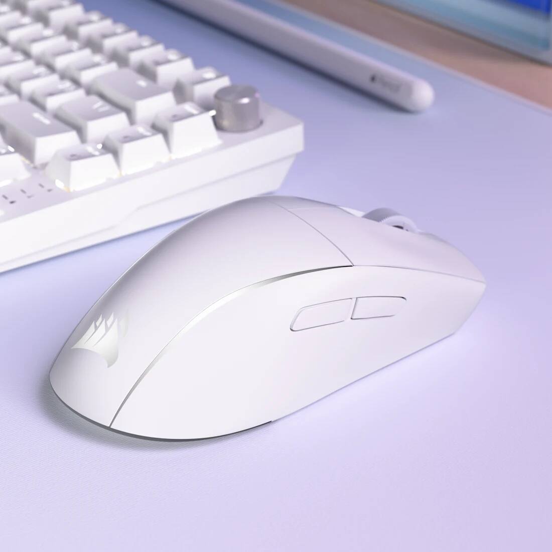 Alt View 1. CORSAIR - M75 WIRELESS Lightweight RGB Apple Gaming Mouse – Frost White - Frost White.