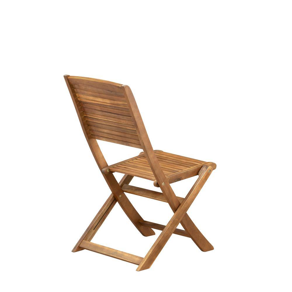 Left. East West Furniture - Beautiful Outdoor Patio Garden Wooden Camping Chairs - Brown.