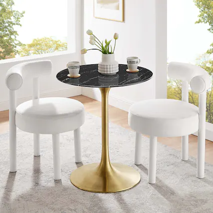 Front. Modway - Lippa Round 28" Dining Table - Gold Black.