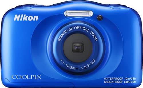 Nikon - COOLPIX W100 13.2-Megapixel Waterproof Digital Camera - Blue - Larger Front