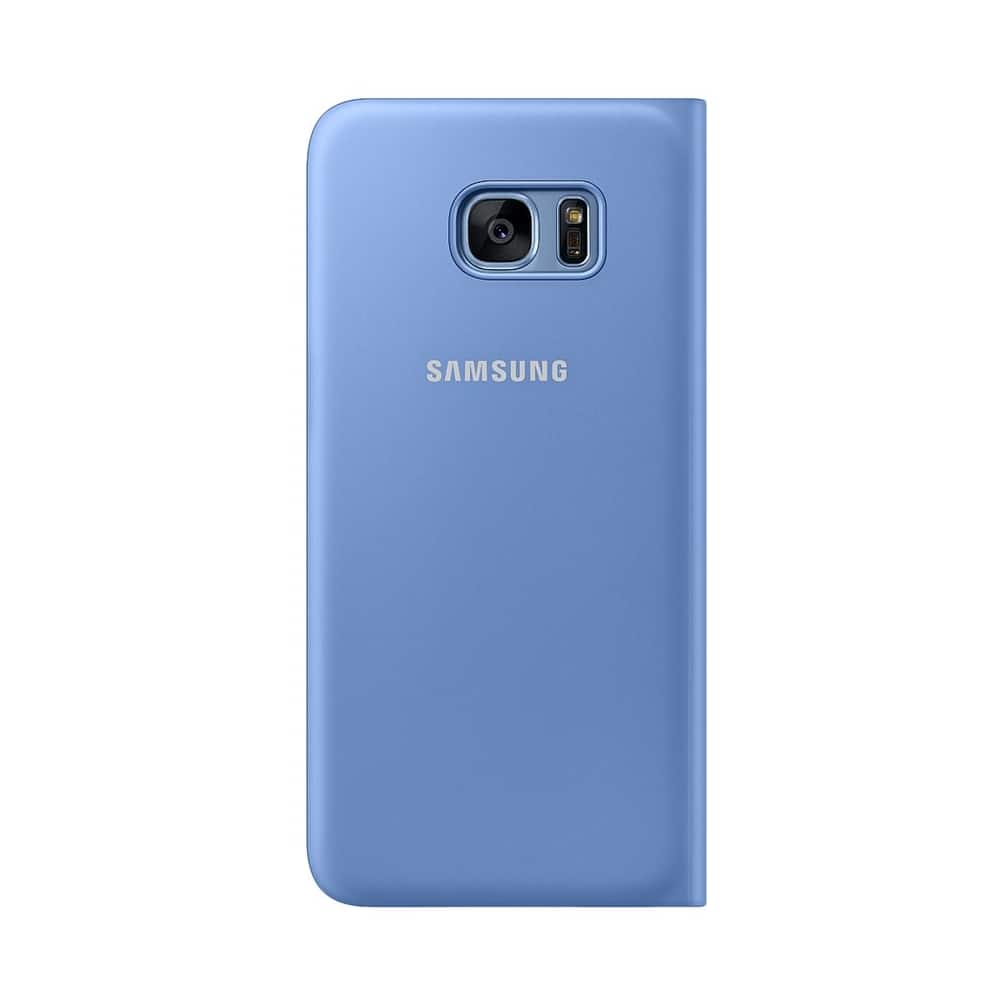 Front. Samsung - Case for Samsung Galaxy S7 edge - Coral blue.