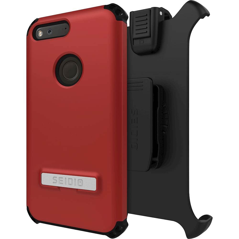 Seidio - DILEX Combo Case for Google Pixel XL - Red/Black - Larger Front