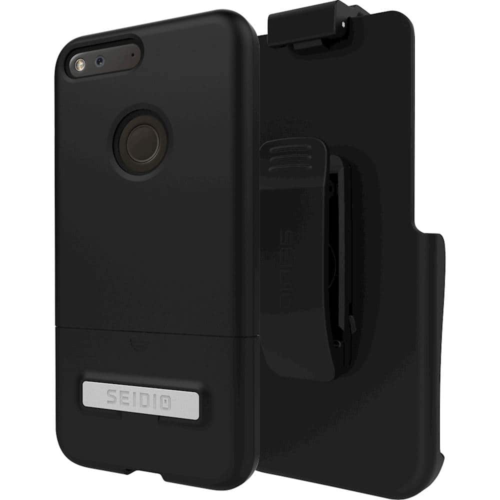 Seidio - SURFACE Case with Holster for Google Pixel XL - Black/Black - Larger Front