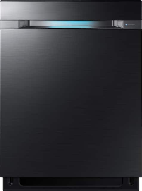 Samsung - Waterwall 24" Tall Tub Built-In Dishwasher - Fingerprint Resistant Black Stainless Steel