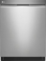 LG - 24" Top Control Smart Wi-Fi Enabled Dishwasher with QuadWash and Stainless Steel Tub - Stainless steel - Front_Zoom