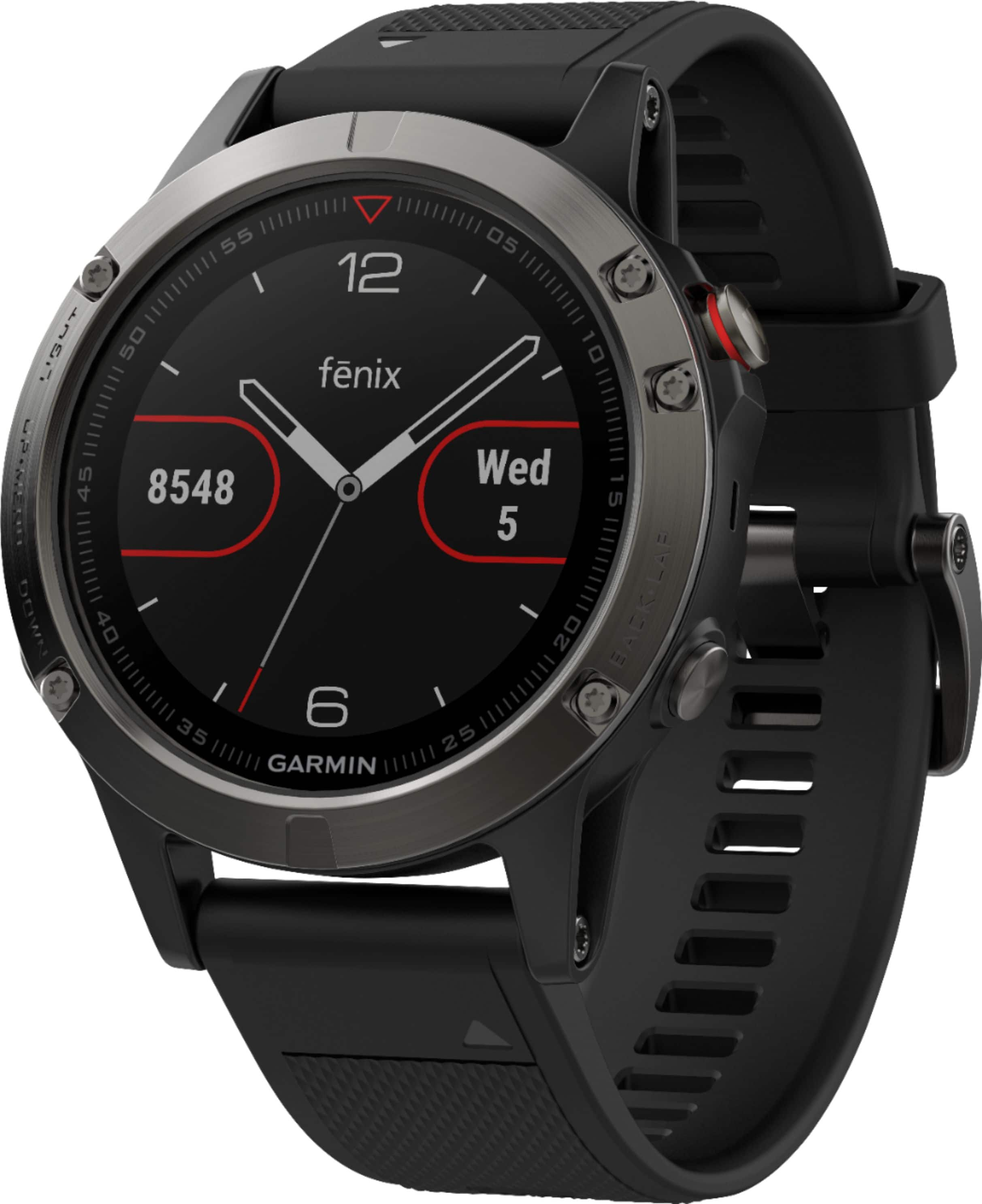 Best Buy Garmin f nix 5 Smartwatch 47mm Fiber Reinforced Polymer Slate gray with Black Band 010 01688 00