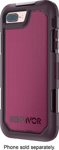 Griffin - Survivor Extreme Case for Apple® iPhone® 7 Plus - Wine/Clear - Larger Front