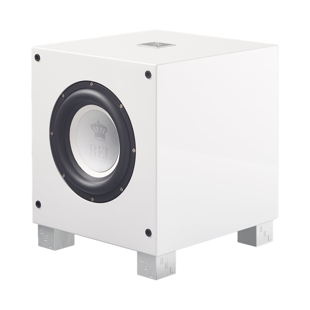 REL - T/I-Series 8" 200W Powered Subwoofer - High-gloss white