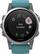 Front. Garmin - fēnix® 5S Smartwatch 42mm Fiber-Reinforced Polymer - Silver with Turquoise Band.