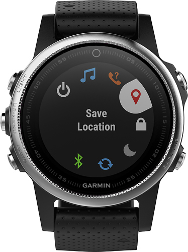 Rent to own Garmin - fēnix® 5S Smartwatch 42mm Fiber-Reinforced Polymer - Silver with Black Band