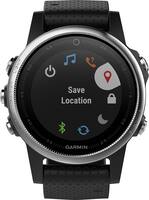 Garmin - fēnix® 5S Smartwatch 42mm Fiber-Reinforced Polymer - Silver with Black Band - Front_Zoom