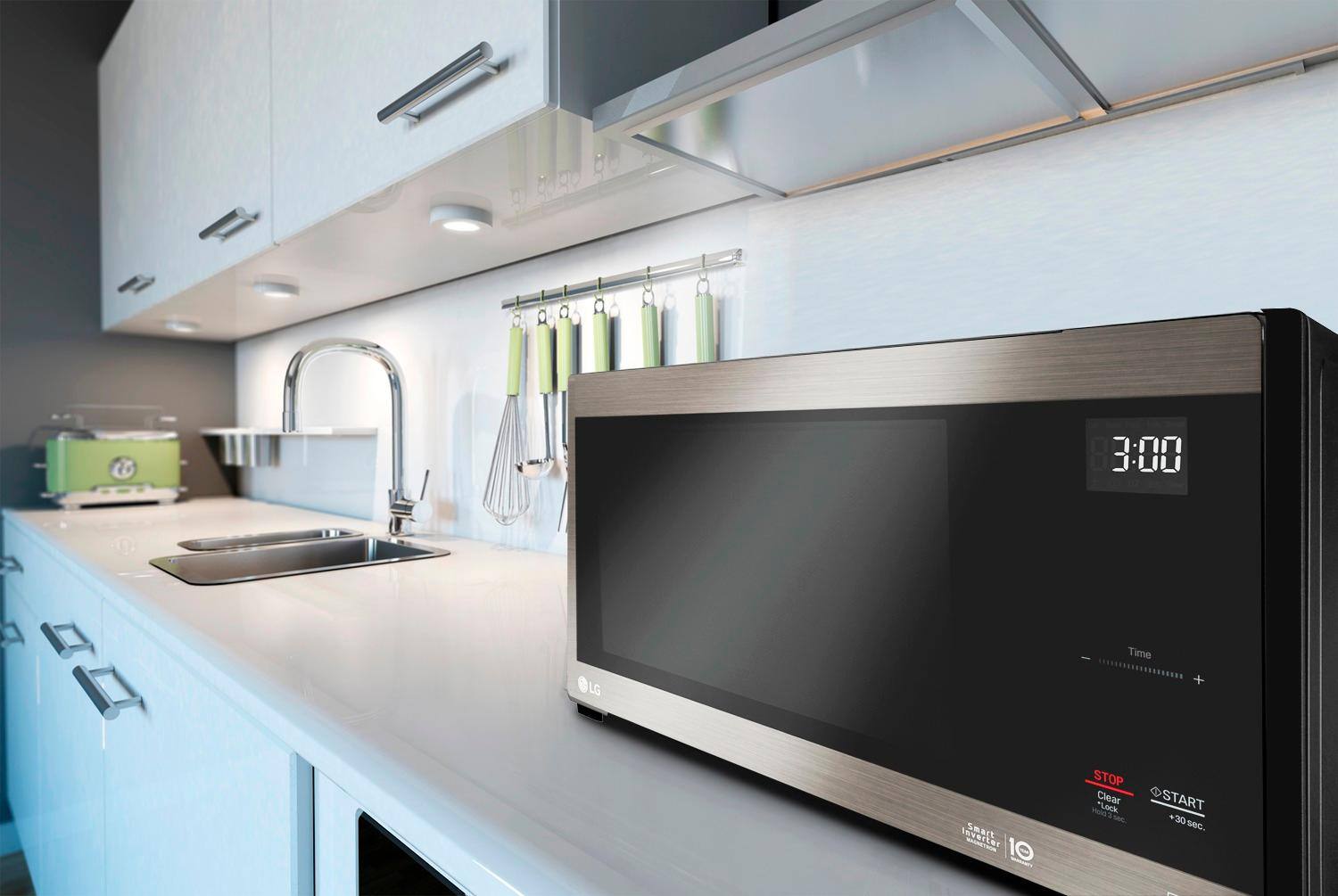 Alt View 19. LG - NeoChef 1.5 Cu. Ft. Countertop Microwave with Sensor Cooking and EasyClean - Stainless steel.