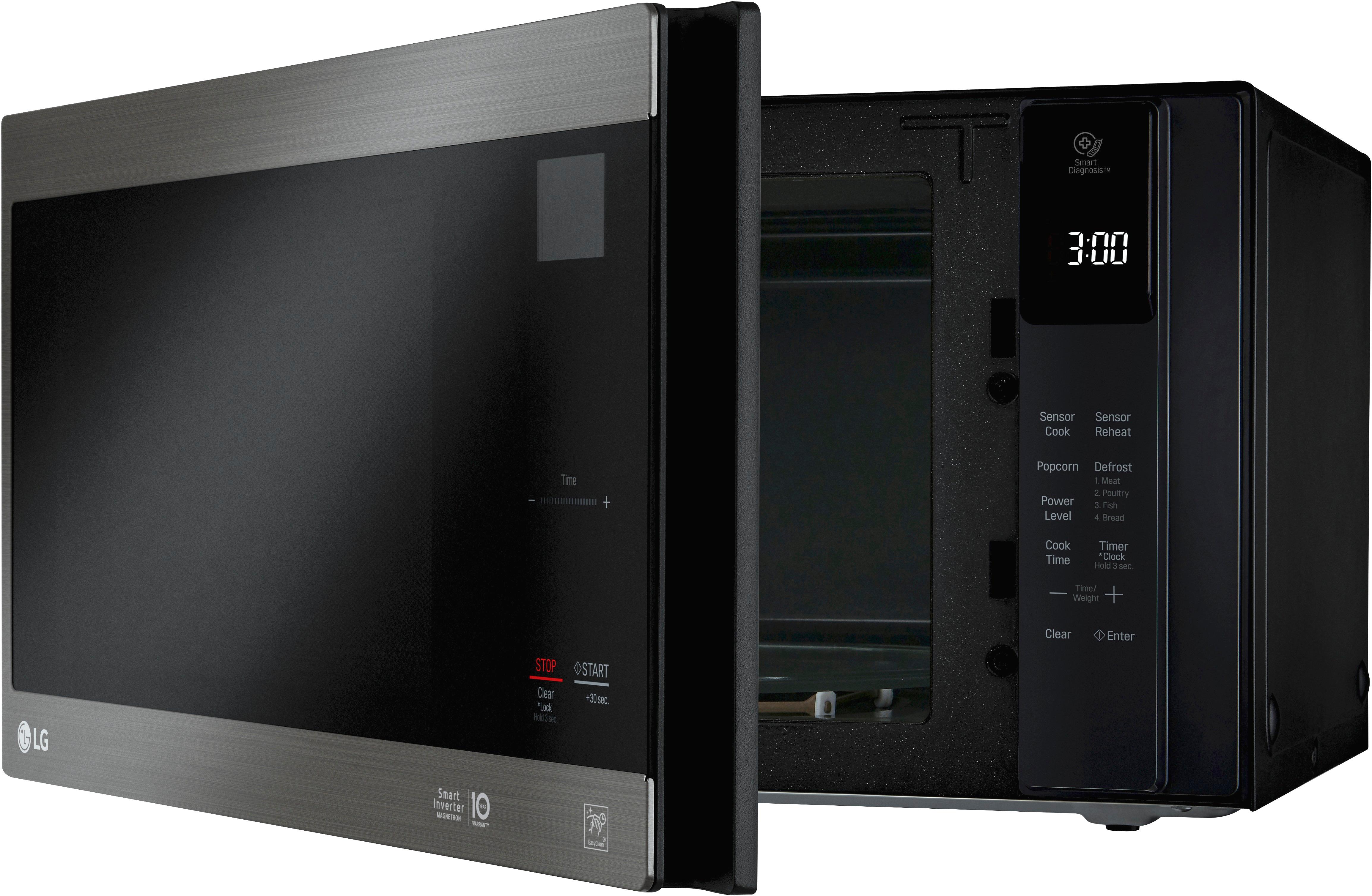 LG - NeoChef 1.5 Cu. Ft. Mid-Size Microwave - Black stainless steel
