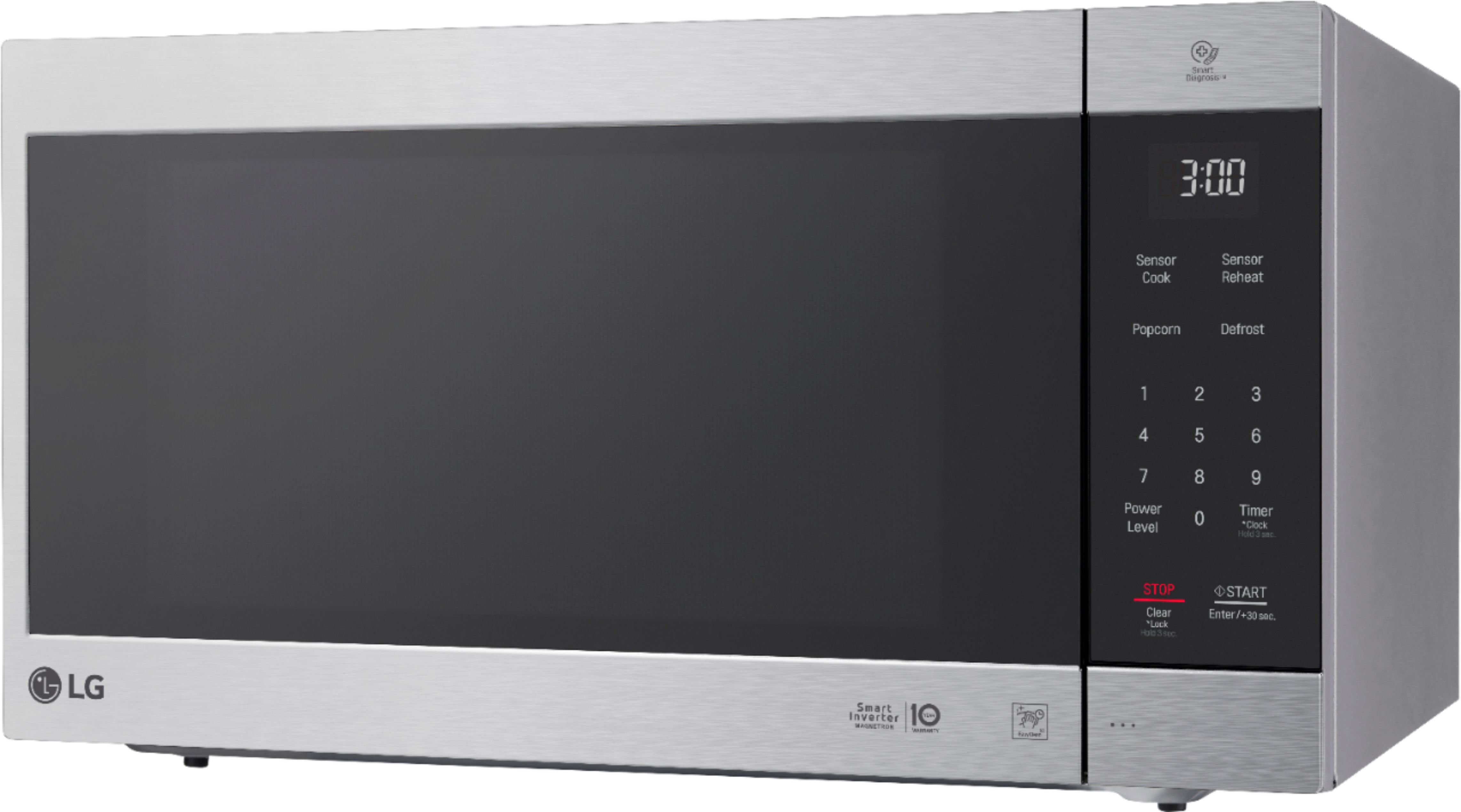 Left View: LG - NeoChef 2.0 Cu. Ft. Countertop Microwave with Sensor Cooking and EasyClean - Stainless Steel