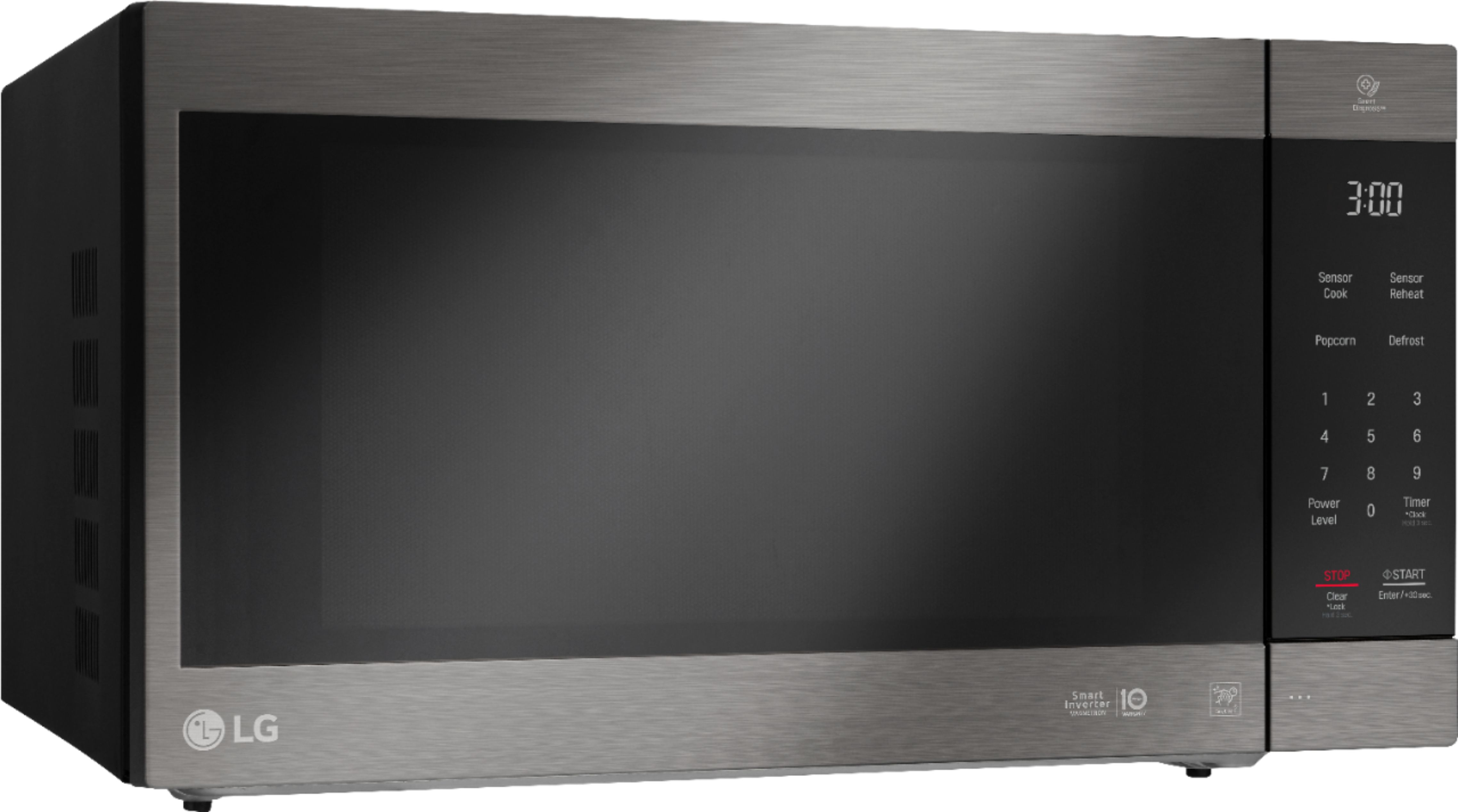 Angle View: LG - NeoChef 2.0 Cu. Ft. Countertop Microwave with Sensor Cooking and EasyClean - Black Stainless Steel