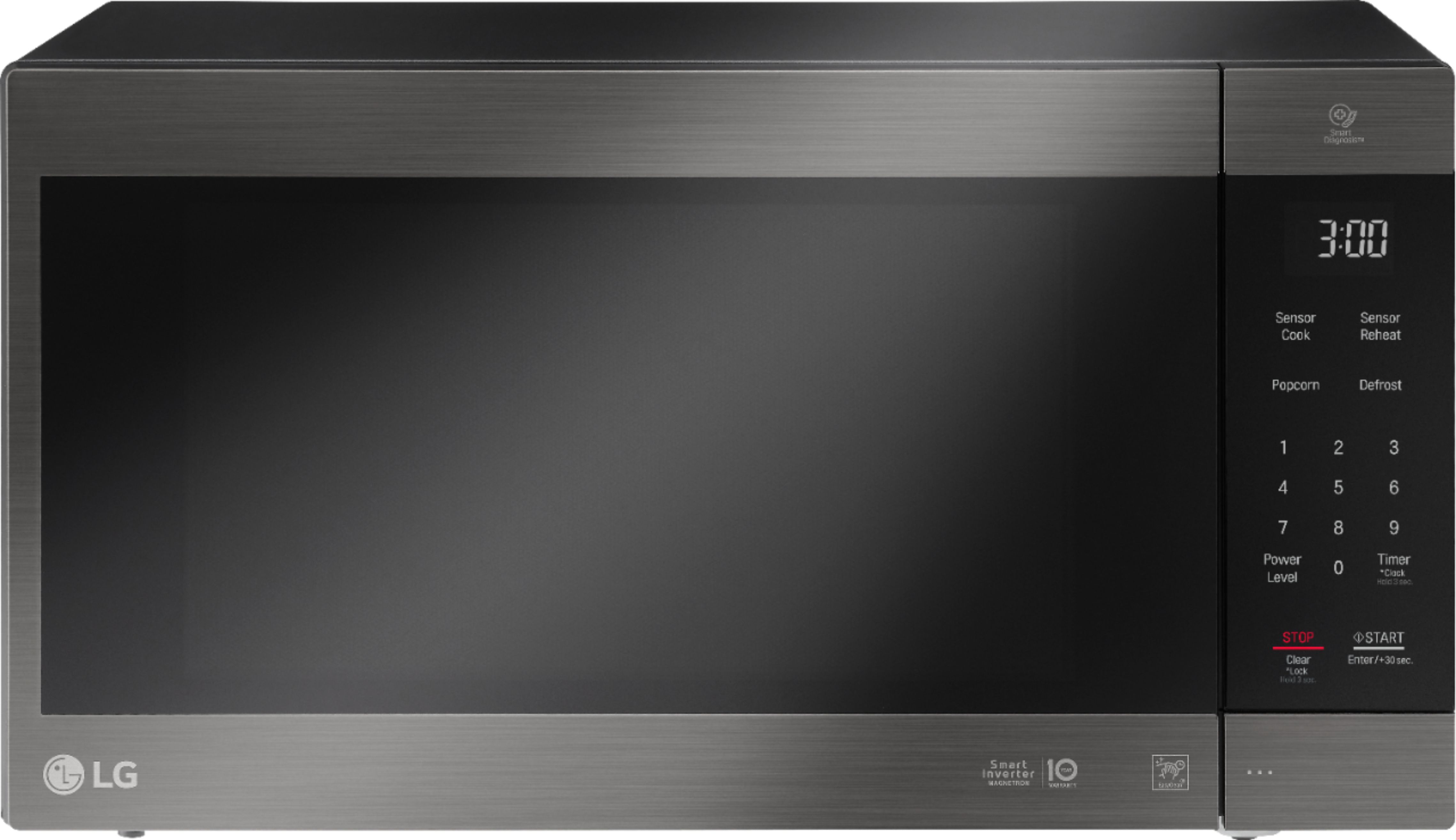 LG – 2.0 Cu. Ft. Family-Size Microwave – PrintProof Black Stainless Steel