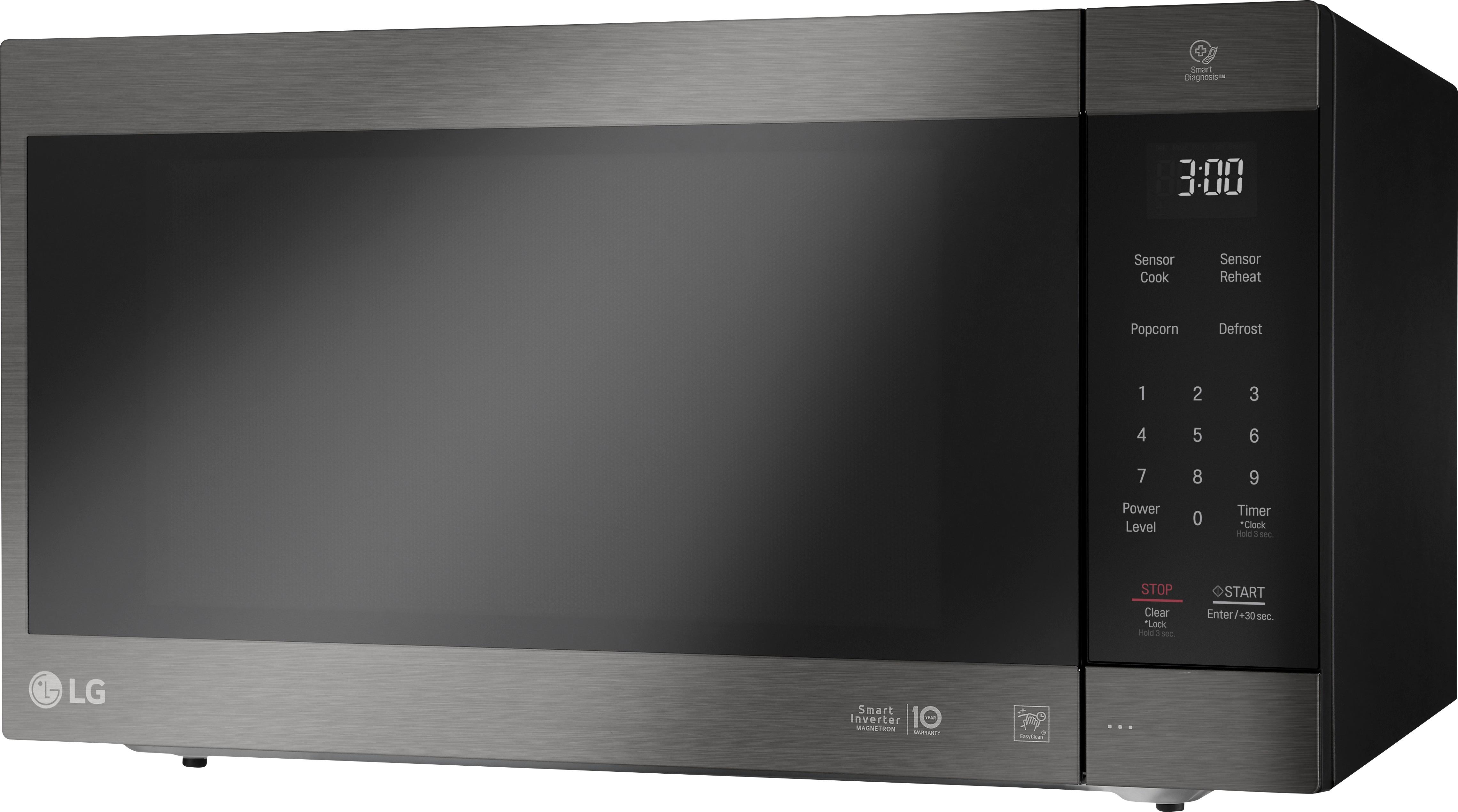 Left View: LG - NeoChef 2.0 Cu. Ft. Countertop Microwave with Sensor Cooking and EasyClean - Black Stainless Steel