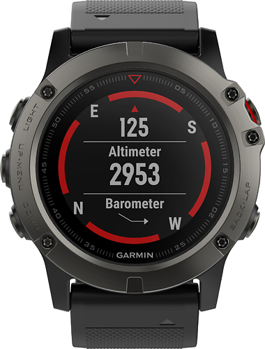 Rent to own Garmin - fēnix® 5X Sapphire Smartwatch 51mm Fiber-Reinforced Polymer - Slate Gray with Black Band