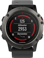 Garmin - fēnix® 5X Sapphire Smartwatch 51mm Fiber-Reinforced Polymer - Slate Gray with Black Band - Front_Zoom