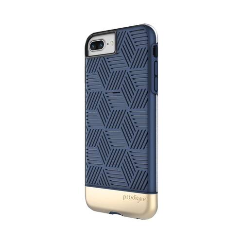 Prodigee - Stencil Case for Apple® iPhone® 7 Plus - Gold/navy blue - Larger Front