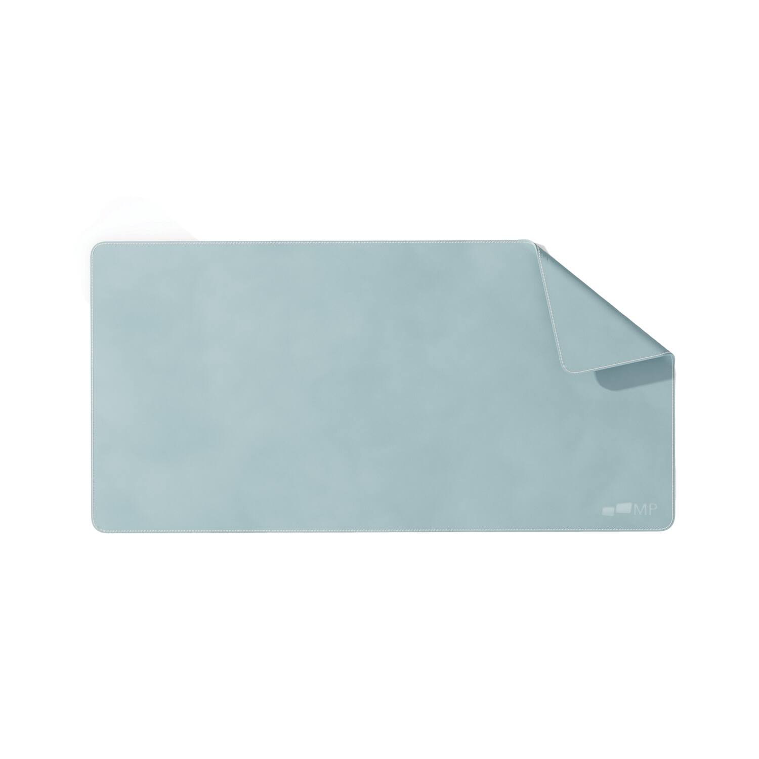 Left. Mobile Pixels - Desk Mat (Haze Blue) - teal.