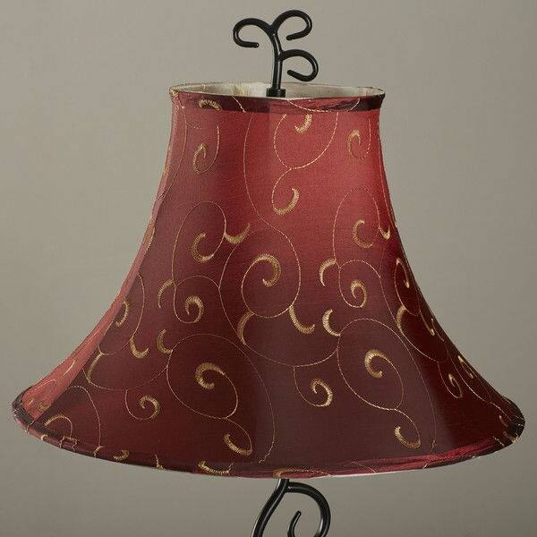 Alt View 1. Hivvago - Contemporary 61-inch Tall Floor Lamp with Red and Gold Bell Shade - Red, Gold.