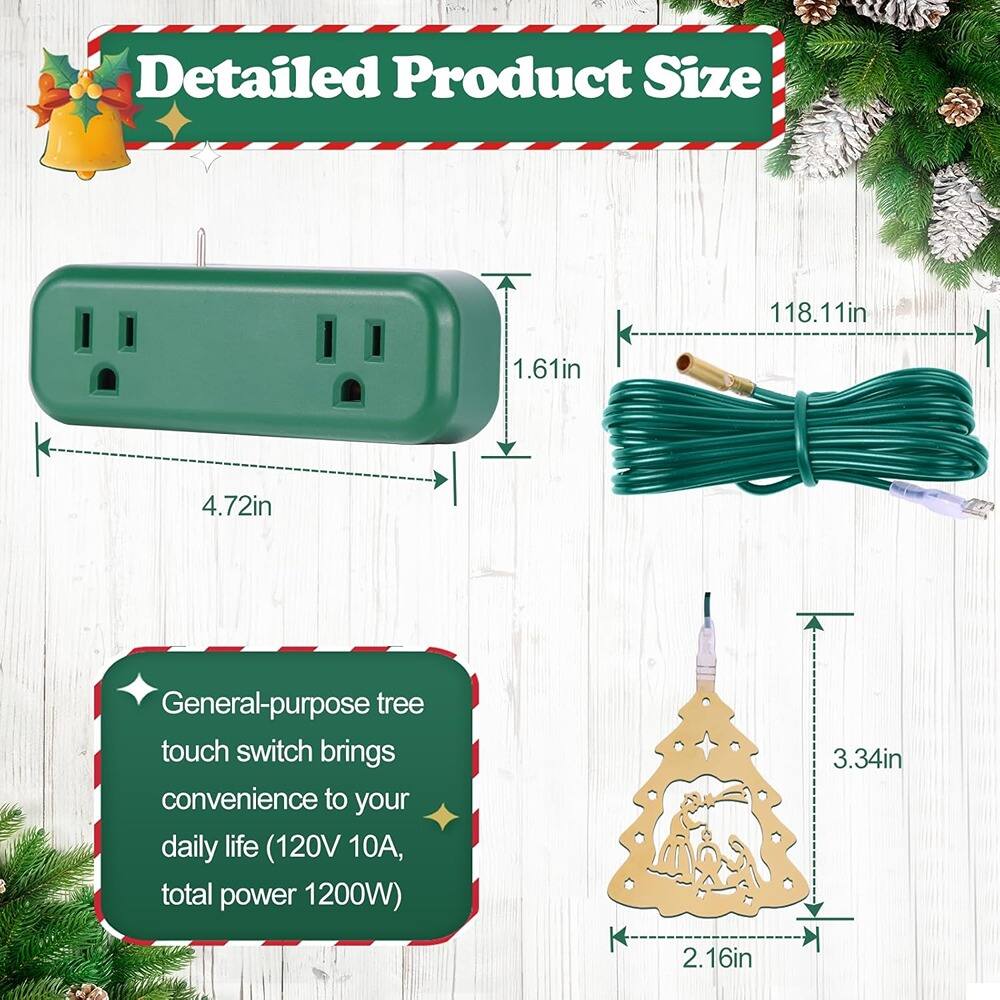 Detailed Product Size

- 118.11in
- 1.61in
- 4.72in
- 3.34in
- 2.16in

General-purpose tree touch switch brings convenience to your daily life (120V 10A, total power 1200W)