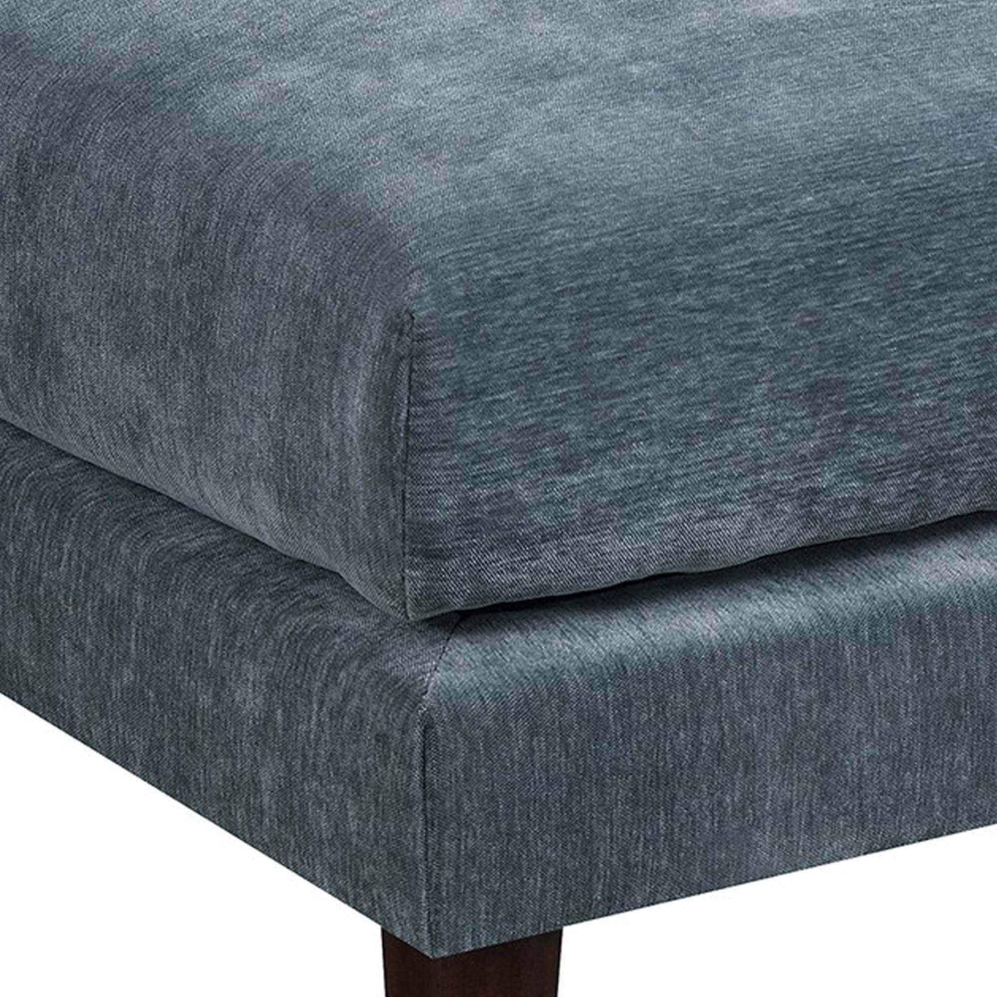 Alt View 1. Manhattan Lane - Rio 32 Inch Modular Ottoman, Box Cushion Seat, Wood Legs, Slate Blue Fabric - Blue.