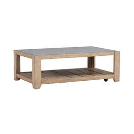Liberty Furniture Industries - Millstone Cocktail Table with Unique Tile Top for Living Room - Oak Wood - Nutmeg