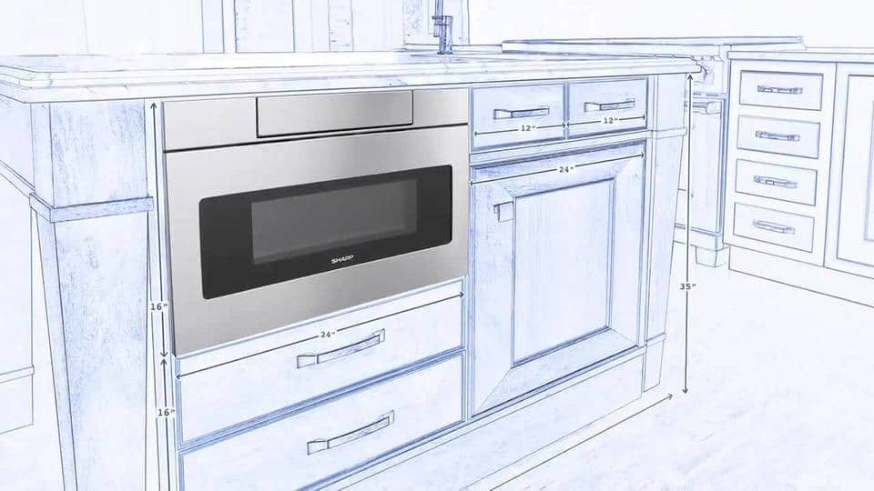 Sharp - 24" 1.2 Cu. Ft. Built-In Microwave Drawer - Black stainless