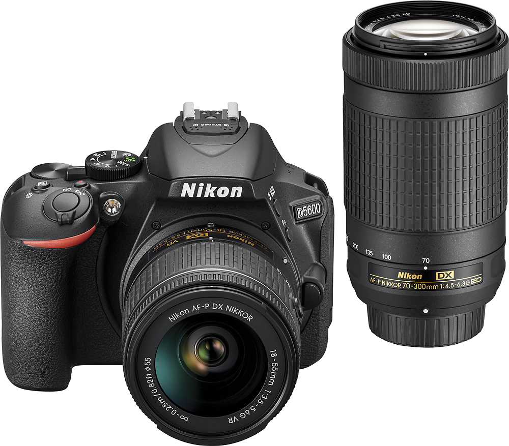 Mentalt Født omdrejningspunkt Nikon D5600 DSLR Video Two Lens Kit with 18-55mm and 70-300mm ...