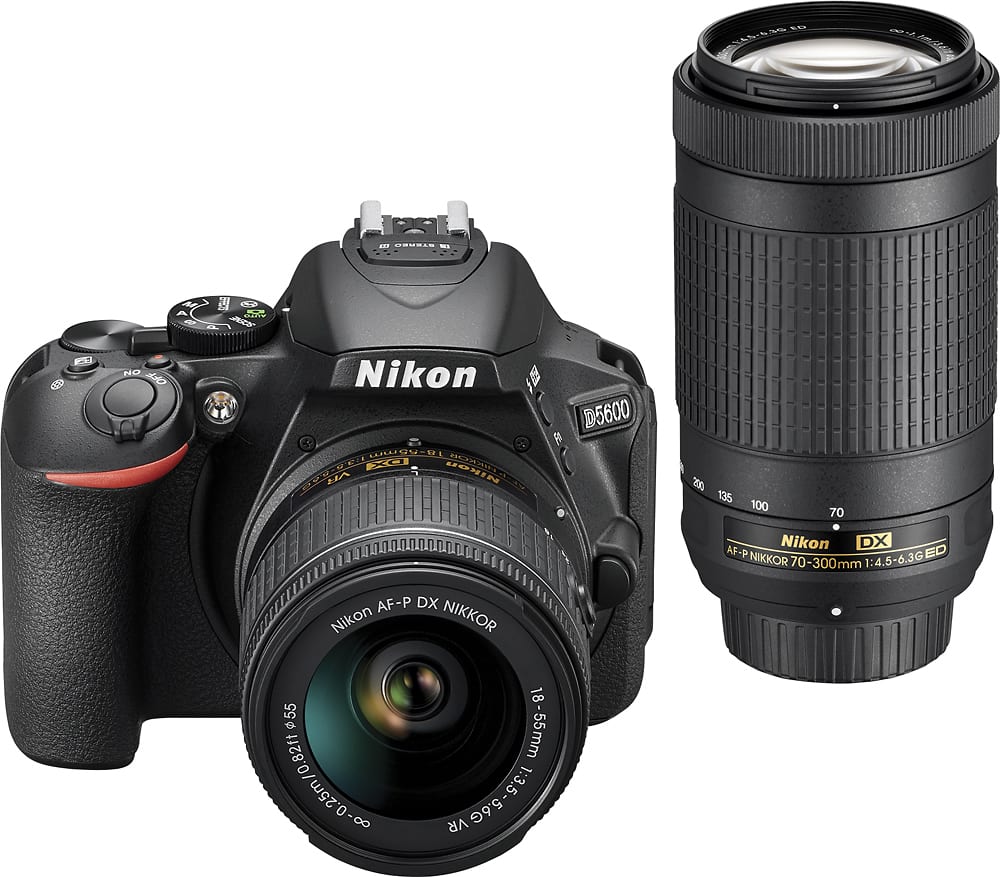 Best Buy: Nikon D5600 DSLR Video Two Lens Kit with 18-55mm and 70 ...