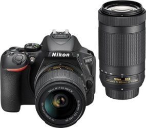 Nikon - D5600 DSLR Video Two Lens Kit with 18-55mm and 70-300mm Lenses - Black - Front_Zoom