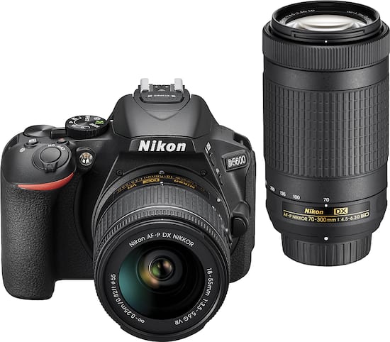 Nikon D5600 Dslr Video Two Lens Kit With 18 55mm And 70 300mm Lenses Black 1580 Best Buy