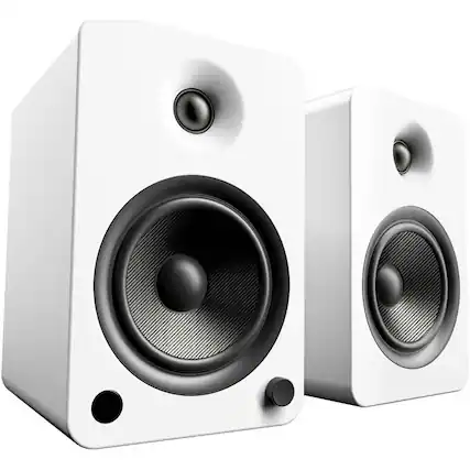 Front. Kanto - 5-1/4" Powered Wireless 2-Way Bookshelf Speakers (Pair) - Matte White.
