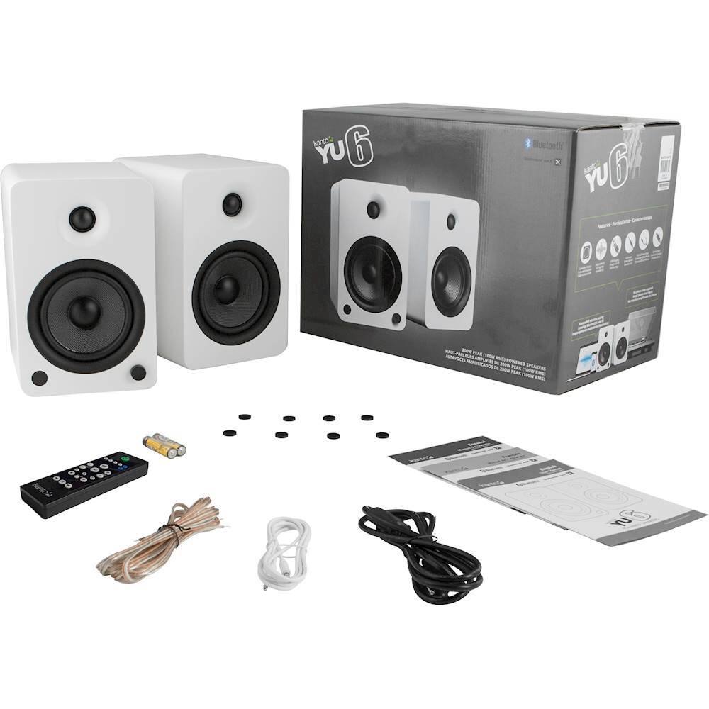 Alt View 12. Kanto - 5-1/4" Powered Wireless 2-Way Bookshelf Speakers (Pair) - Matte White.