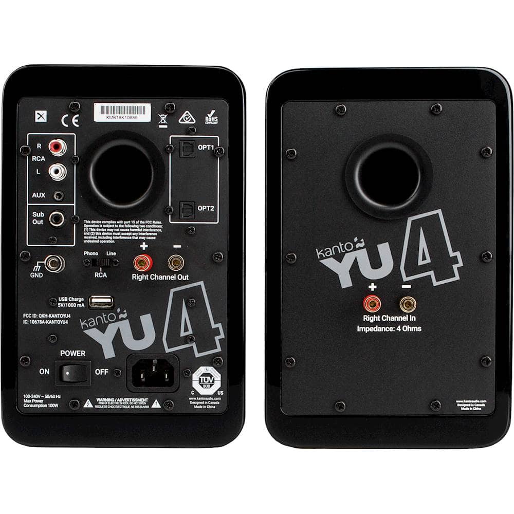 Best Buy Kanto 4" Wireless 2Way Bookshelf Speakers (Pair) Gloss Black YU4GB