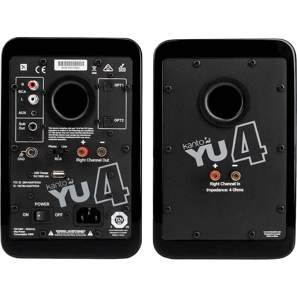 Back. Kanto - 4" Wireless 2-Way Bookshelf Speakers (Pair) - Gloss Black.